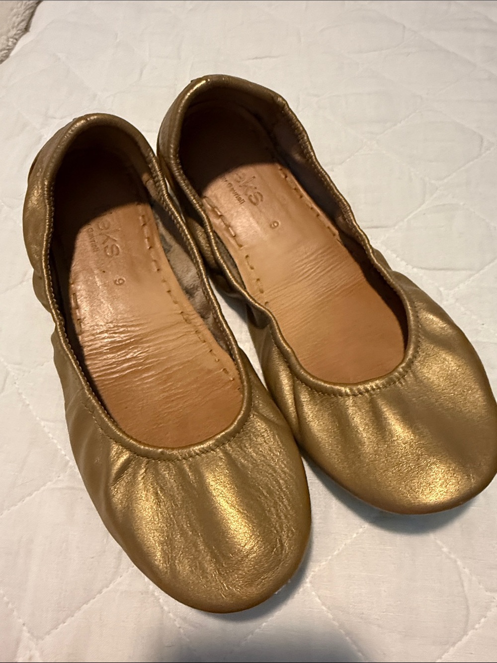 Tieks Metallic Gold Leather Ballet Flats